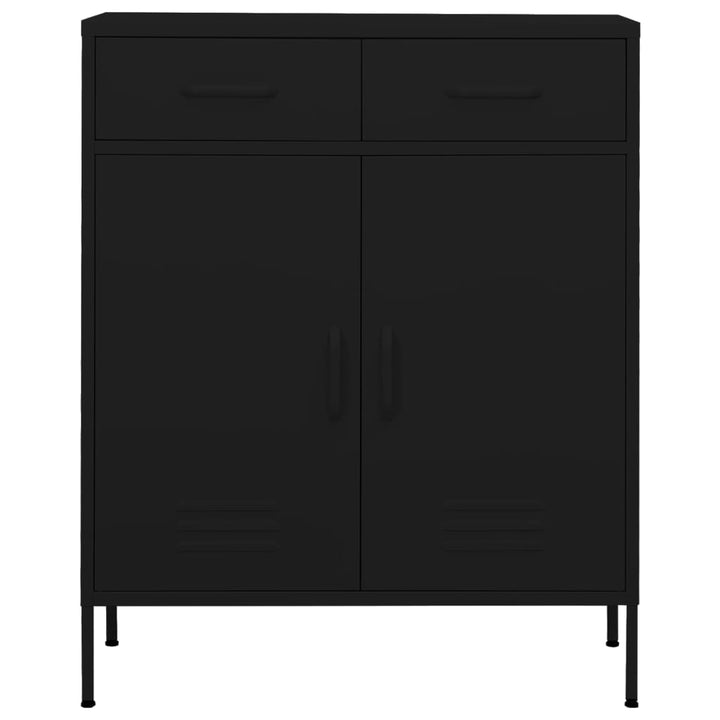 opbevaringsskab 80x35x101,5 cm stål sort