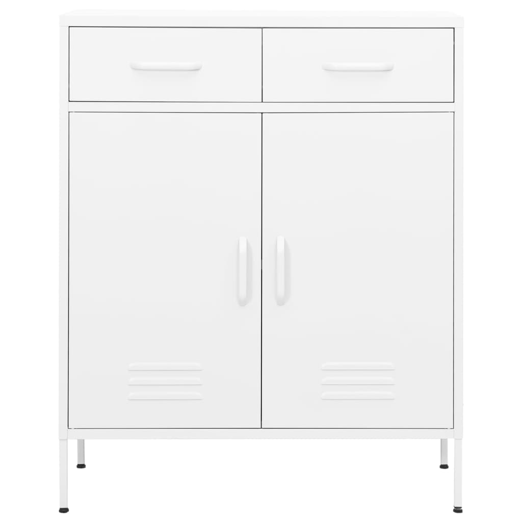 opbevaringsskab 80x35x101,5 cm stål hvid