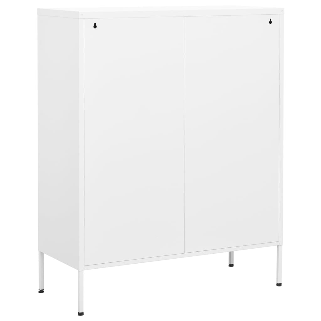 opbevaringsskab 80x35x101,5 cm stål hvid