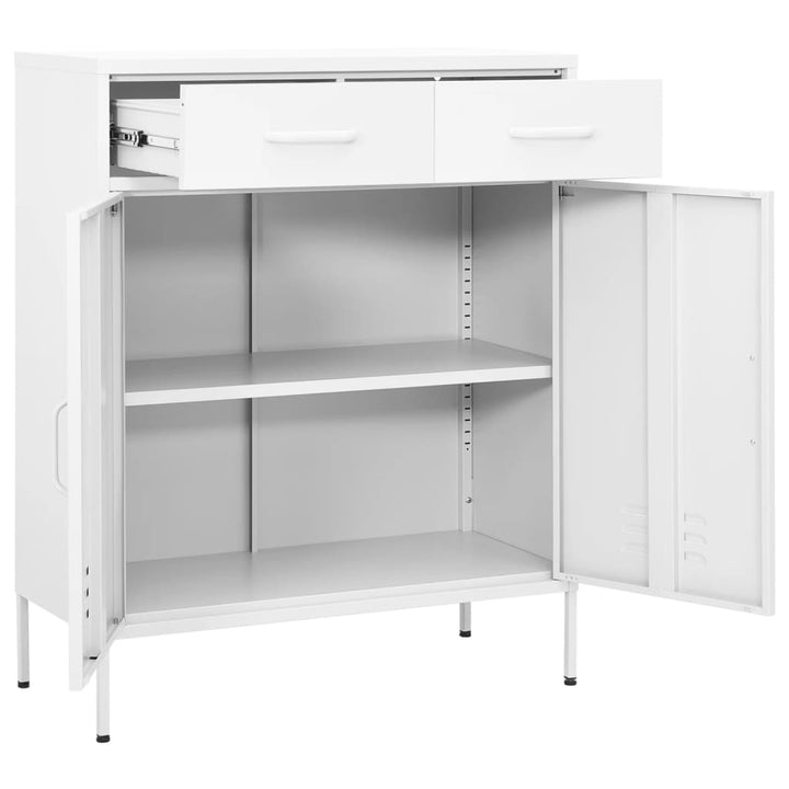 opbevaringsskab 80x35x101,5 cm stål hvid