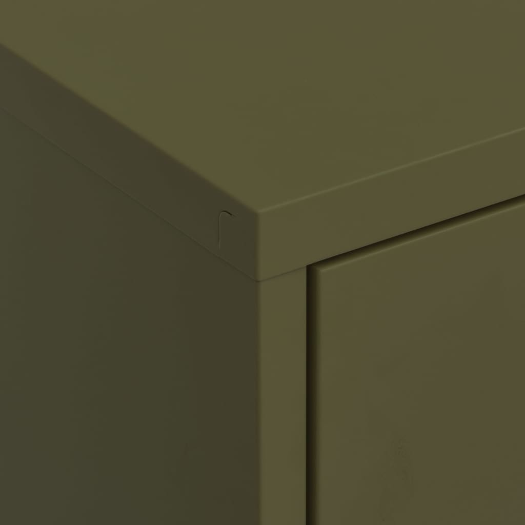 opbevaringsskab 80x35x101,5 cm stål olivengrøn