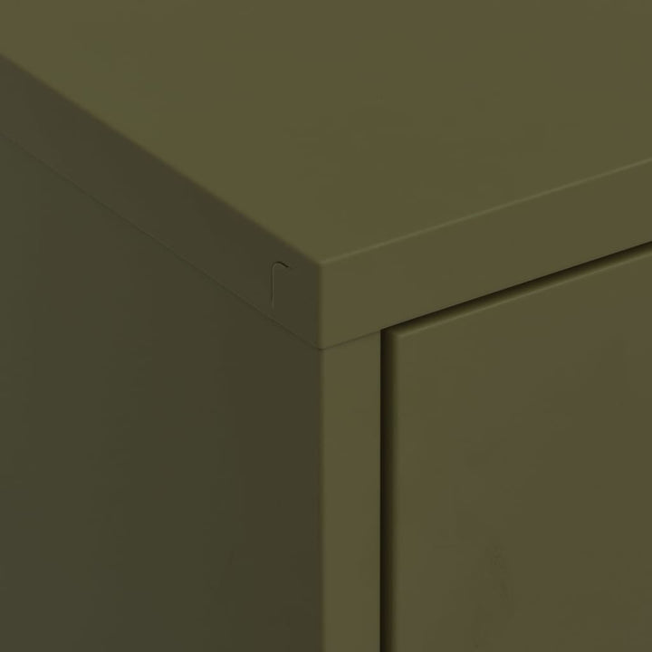 opbevaringsskab 80x35x101,5 cm stål olivengrøn