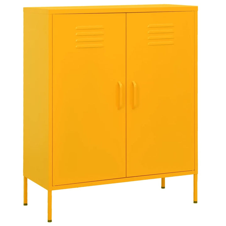 opbevaringsskab 80x35x101,5 cm stål sennepsgul