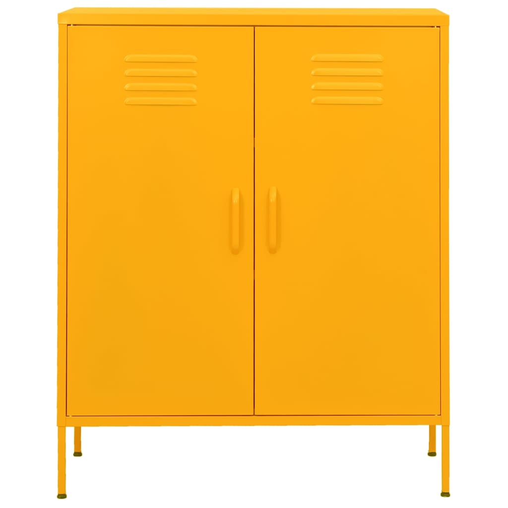 opbevaringsskab 80x35x101,5 cm stål sennepsgul
