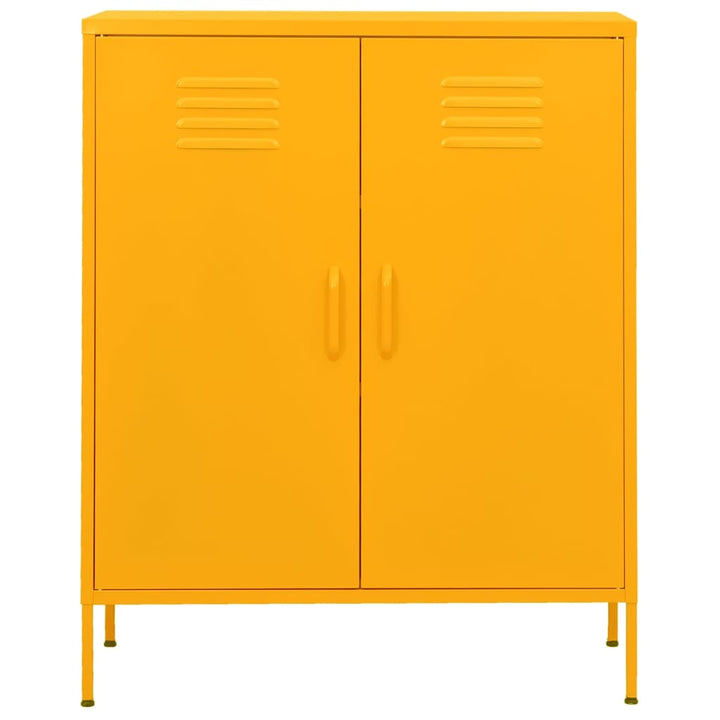 opbevaringsskab 80x35x101,5 cm stål sennepsgul