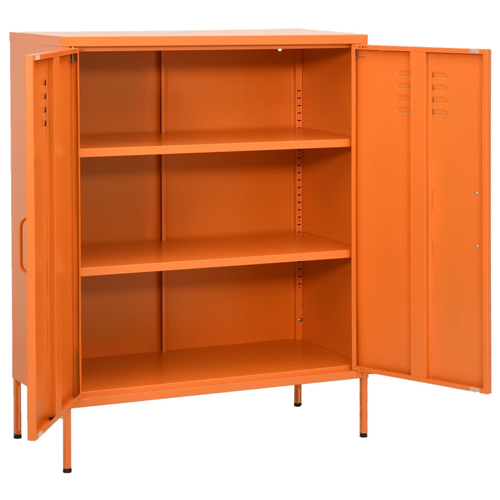 opbevaringsskab 80x35x101,5 cm stål orange
