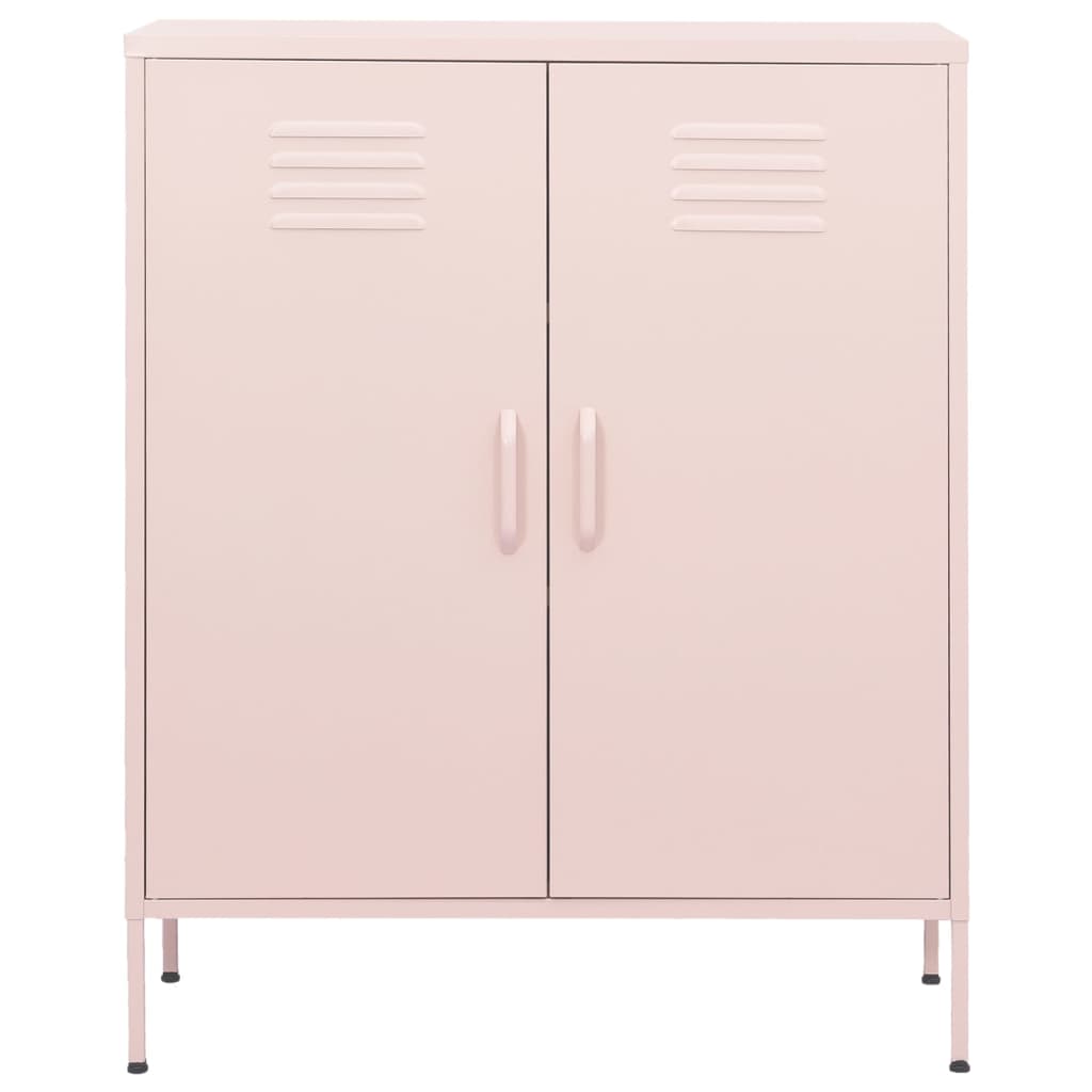 opbevaringsskab 80x35x101,5 cm stål lyserød
