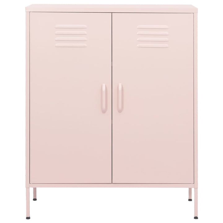 opbevaringsskab 80x35x101,5 cm stål lyserød