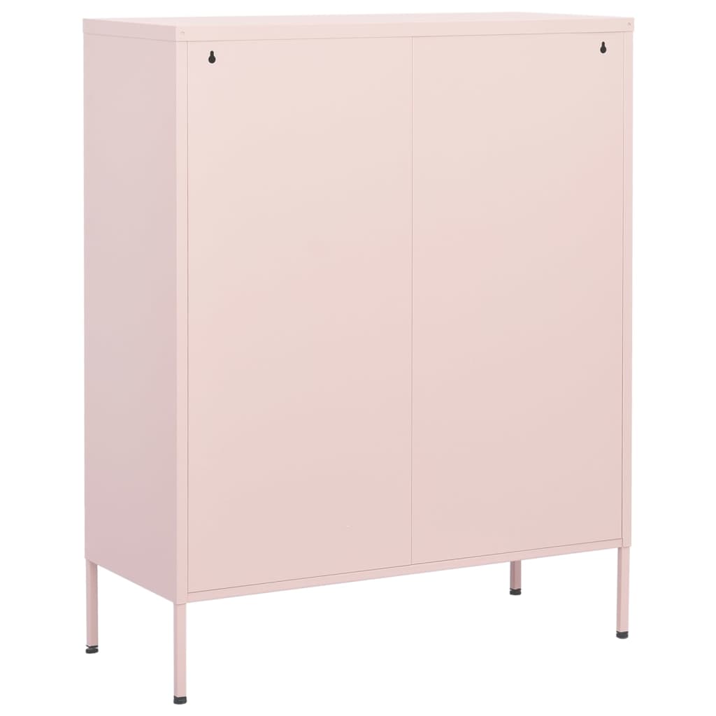 opbevaringsskab 80x35x101,5 cm stål lyserød