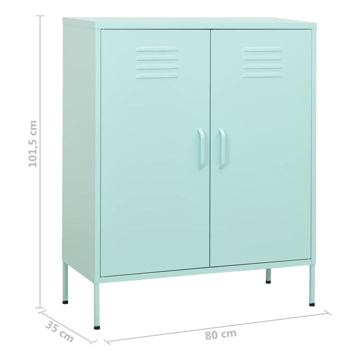 opbevaringsskab 80x35x101,5 cm stål mintgrøn