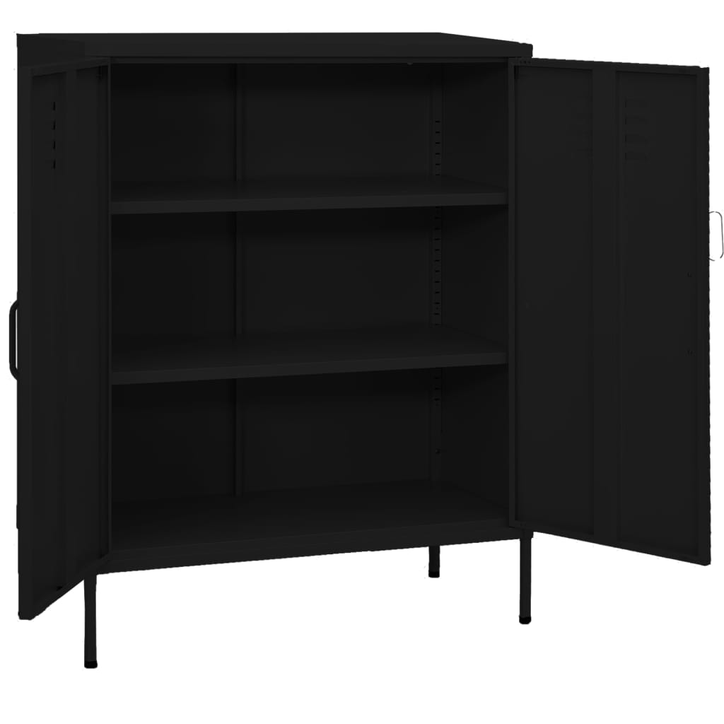 opbevaringsskab 80x35x101,5 cm stål sort