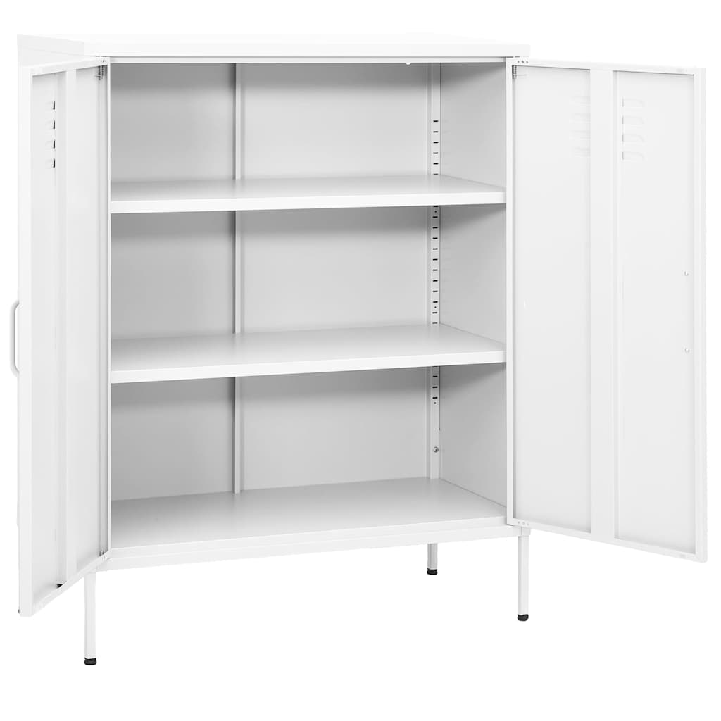 opbevaringsskab 80x35x101,5 cm stål hvid