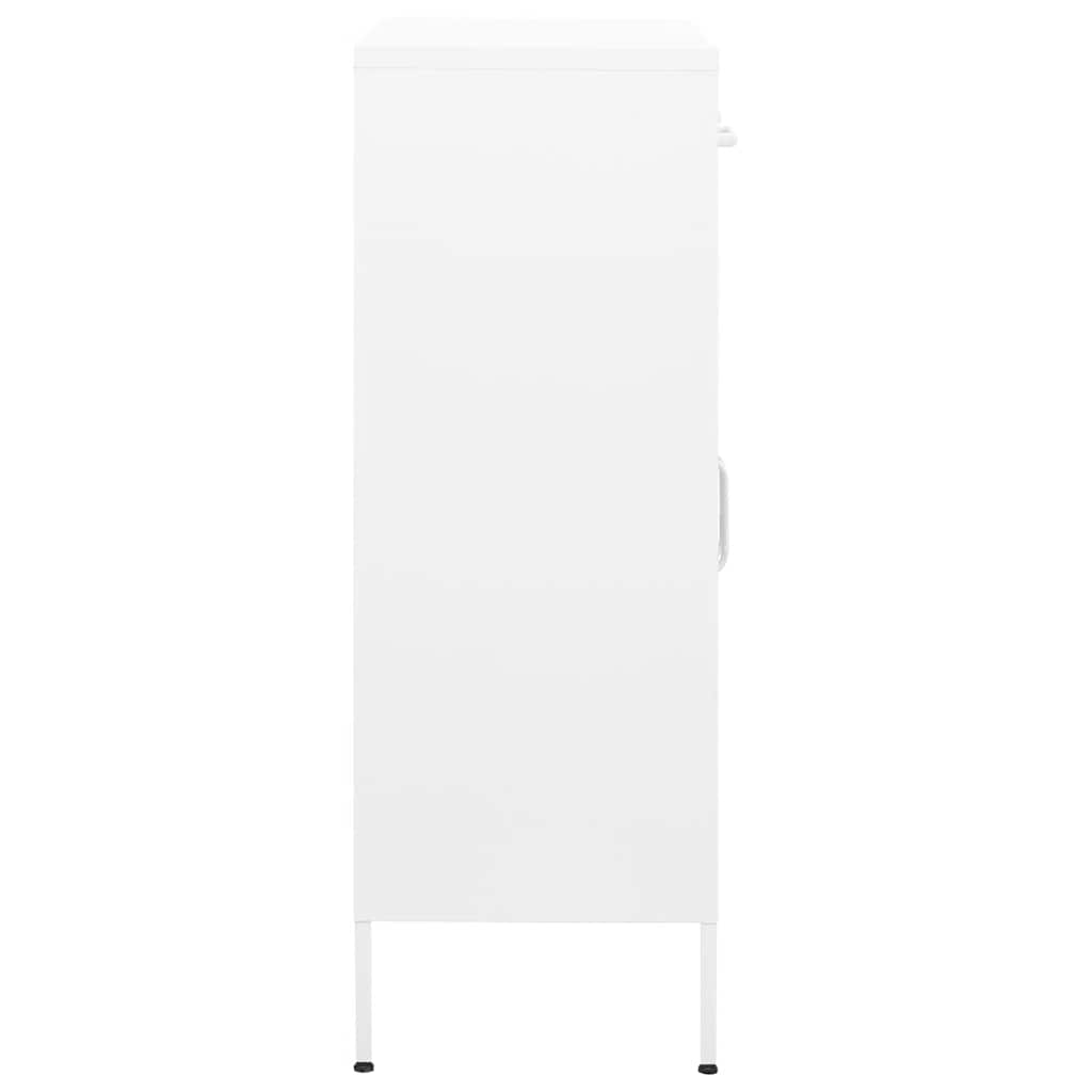 opbevaringsskab 80x35x101,5 cm stål hvid