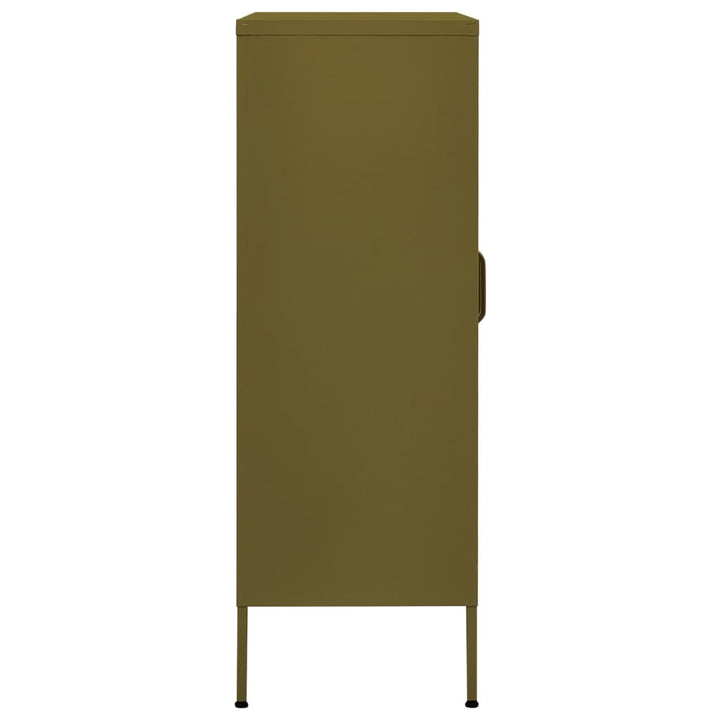 opbevaringsskab 80x35x101,5 cm stål olivengrøn