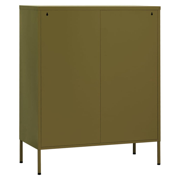 opbevaringsskab 80x35x101,5 cm stål olivengrøn