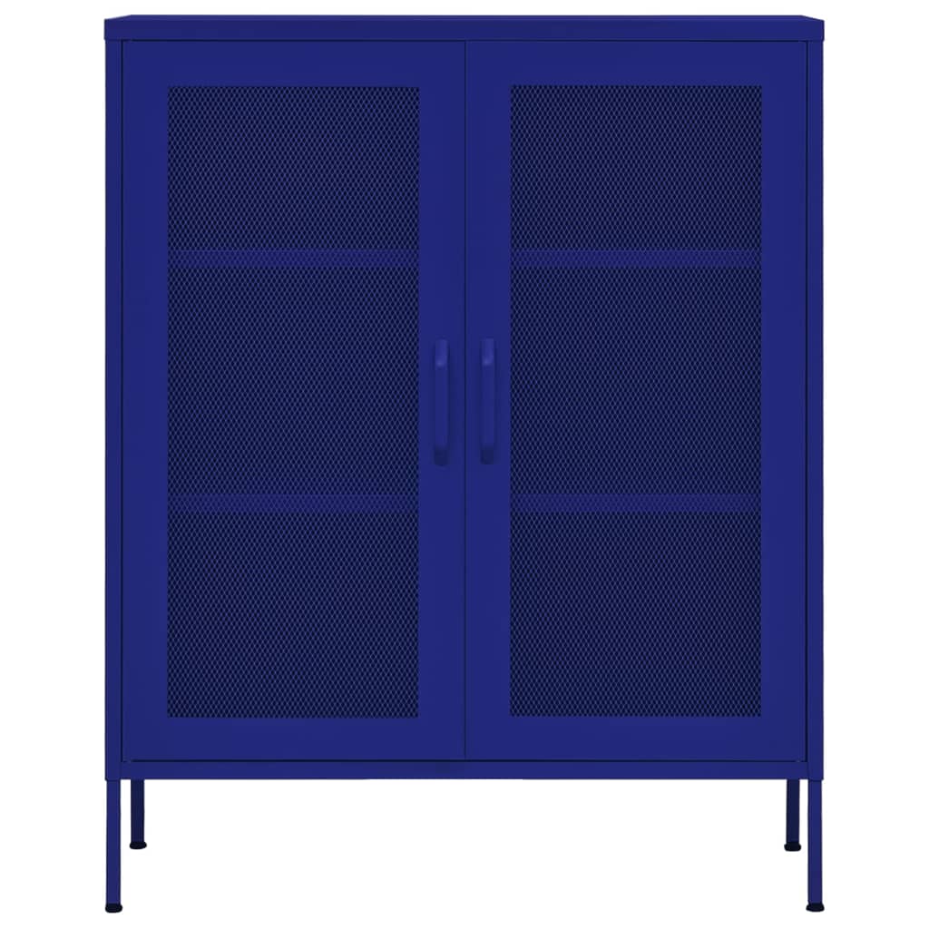opbevaringsskab 80x35x101,5 cm stål marineblå