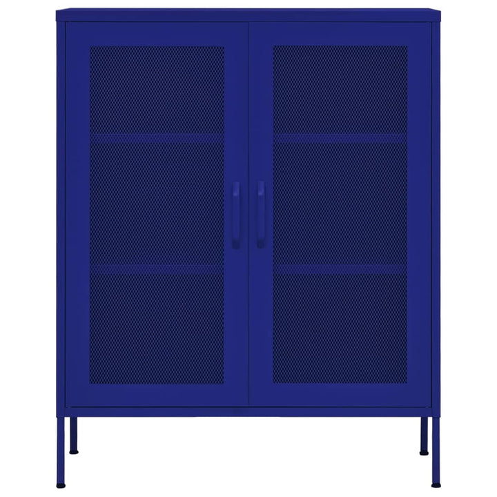 opbevaringsskab 80x35x101,5 cm stål marineblå