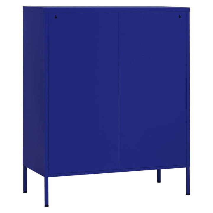 opbevaringsskab 80x35x101,5 cm stål marineblå
