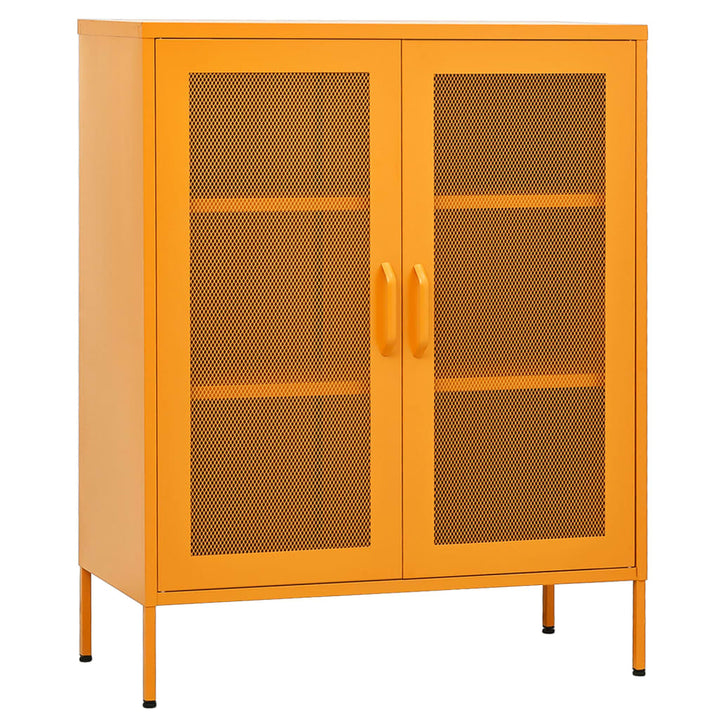 opbevaringsskab sennepsgul 80x35x101,5 cm stål