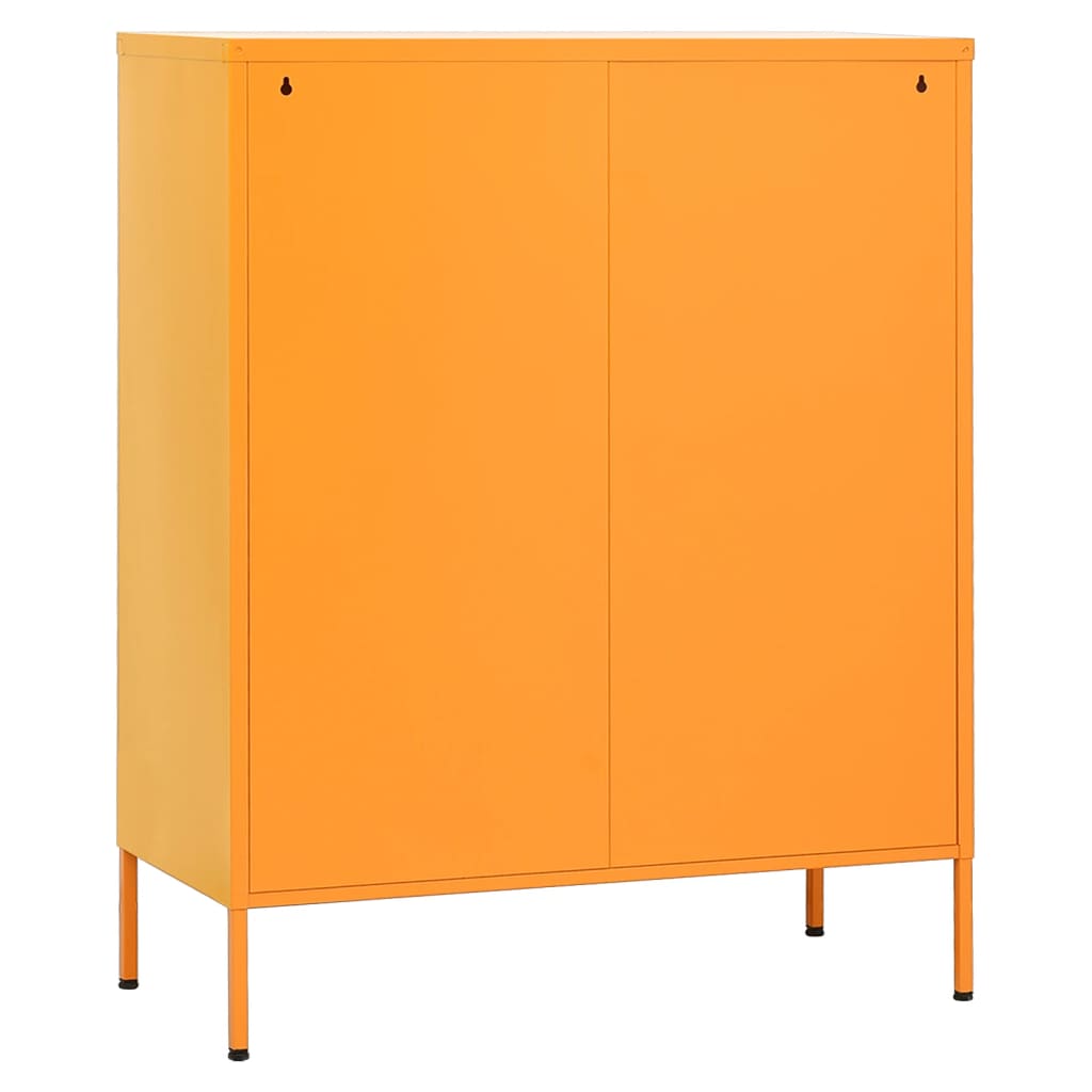 opbevaringsskab sennepsgul 80x35x101,5 cm stål