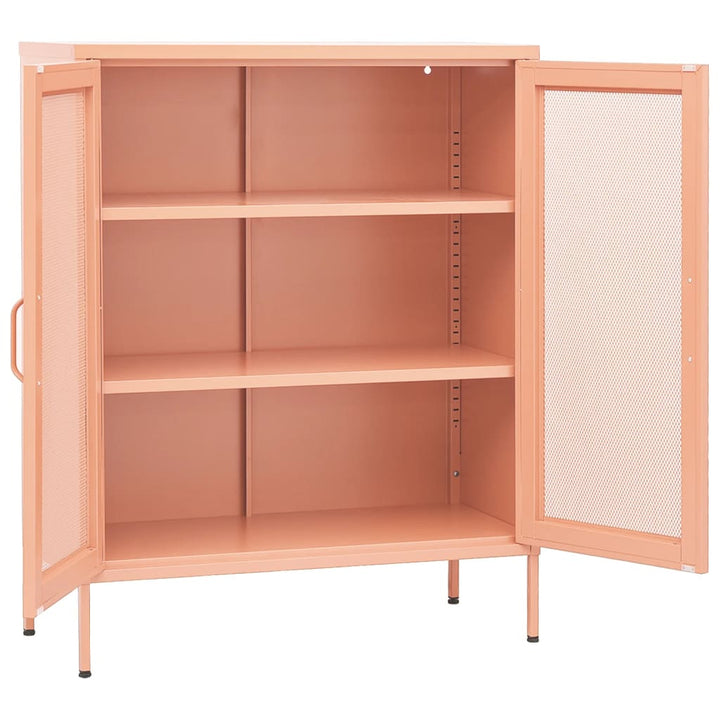 opbevaringsskab 80x35x101,5 cm stål lyserød
