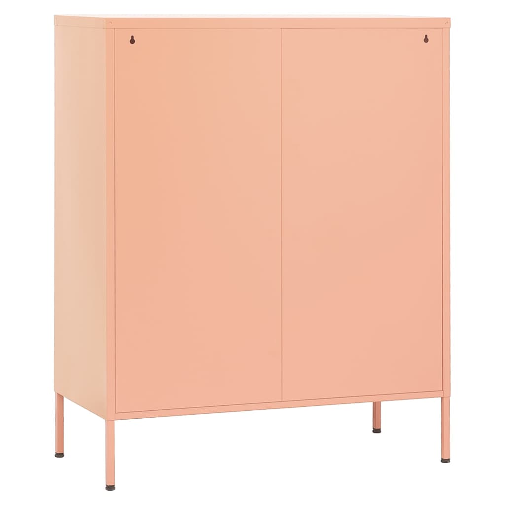 opbevaringsskab 80x35x101,5 cm stål lyserød