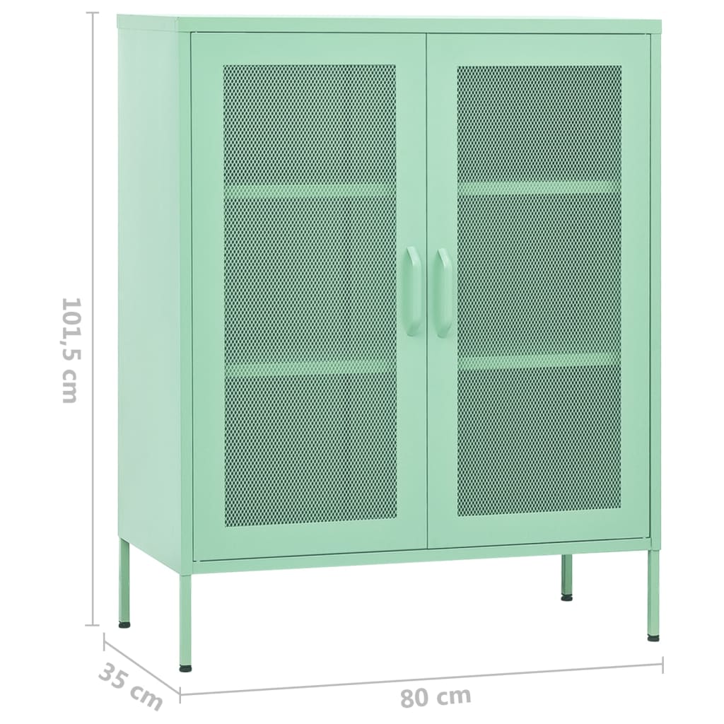opbevaringsskab 80x35x101,5 cm stål mintgrøn