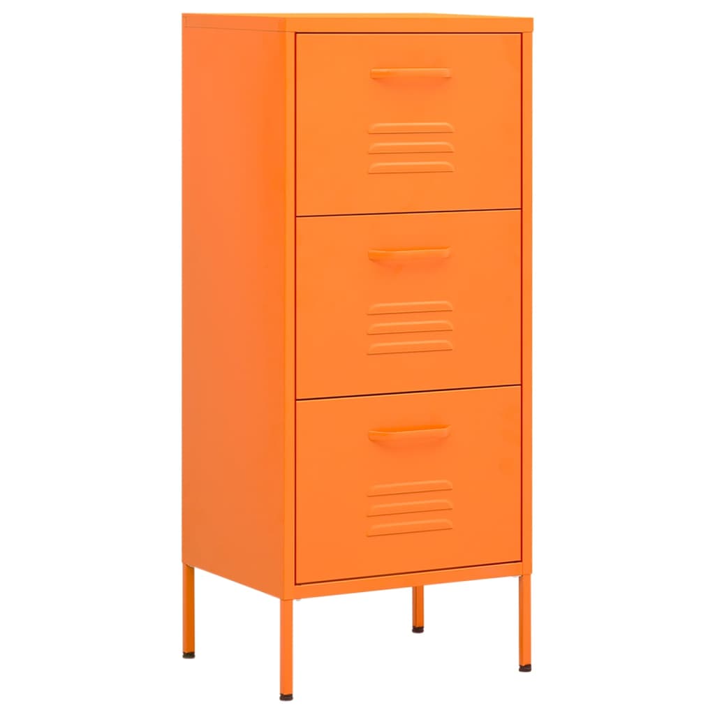 opbevaringsskab 42,5x35x101,5 cm stål orange