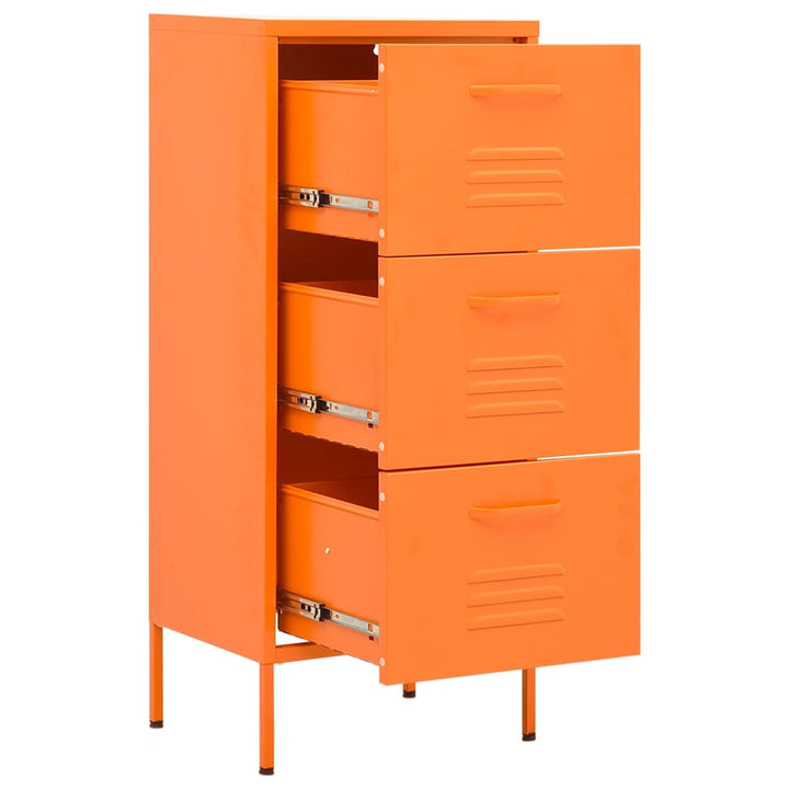 opbevaringsskab 42,5x35x101,5 cm stål orange