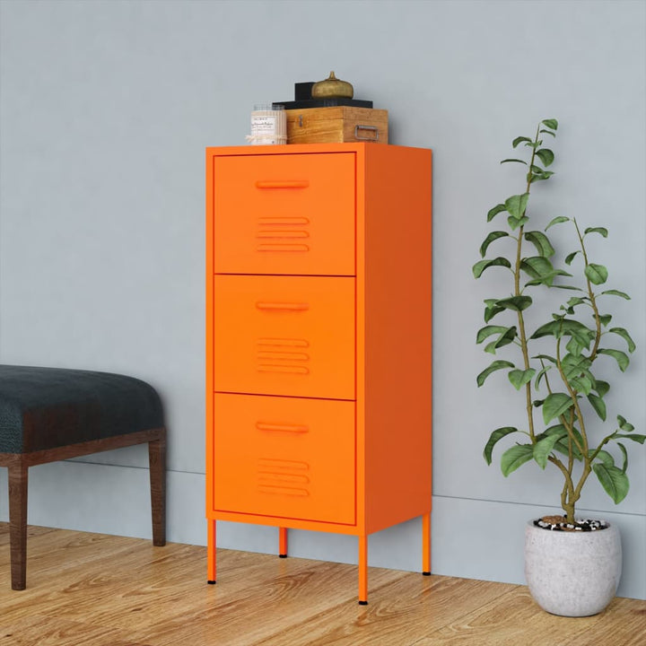 opbevaringsskab 42,5x35x101,5 cm stål orange