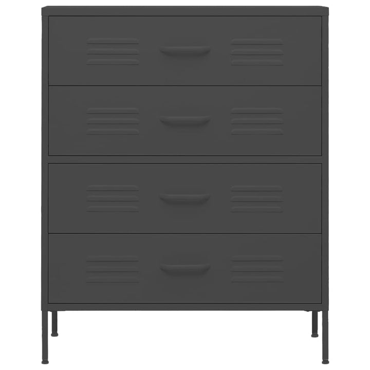 kommode 80x35x101,5 cm Antracitgrå
