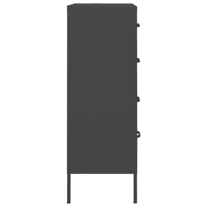 kommode 80x35x101,5 cm Antracitgrå