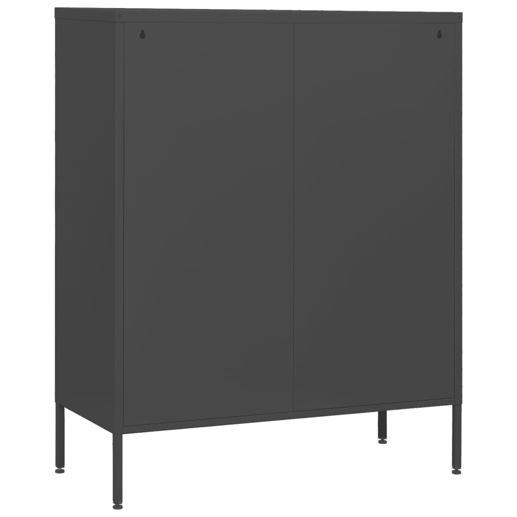 kommode 80x35x101,5 cm Antracitgrå