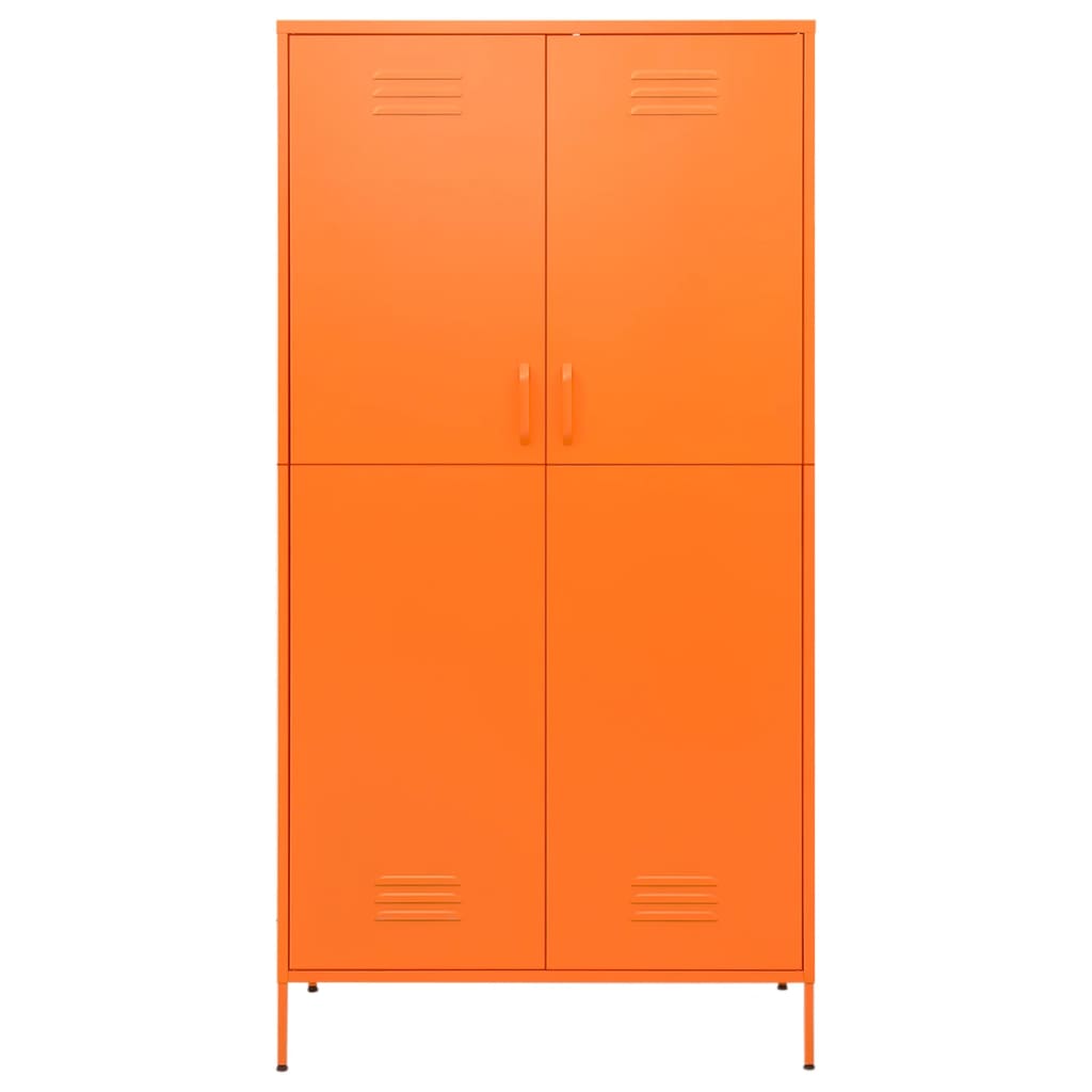 klædeskab 90x50x180 cm stål orange