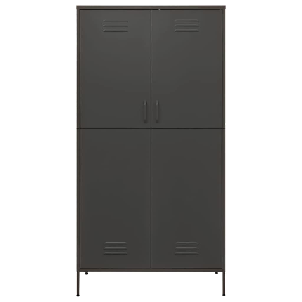 klædeskab 90x50x180 cm stål antracitgrå