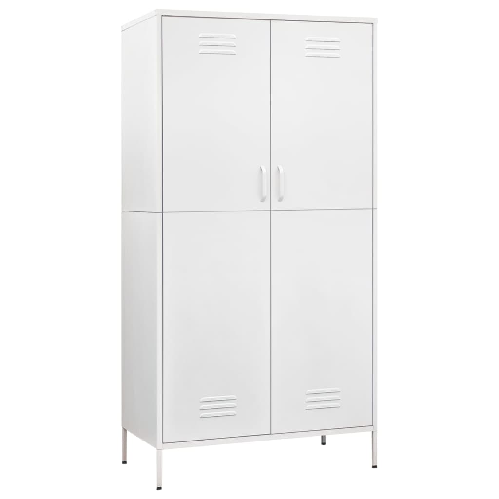 klædeskab 90x50x180 cm stål hvid