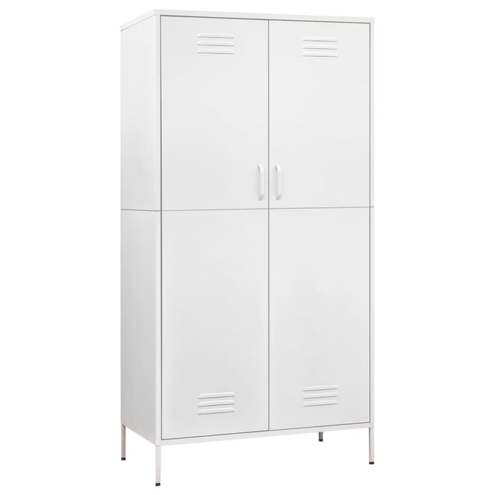 klædeskab 90x50x180 cm stål hvid