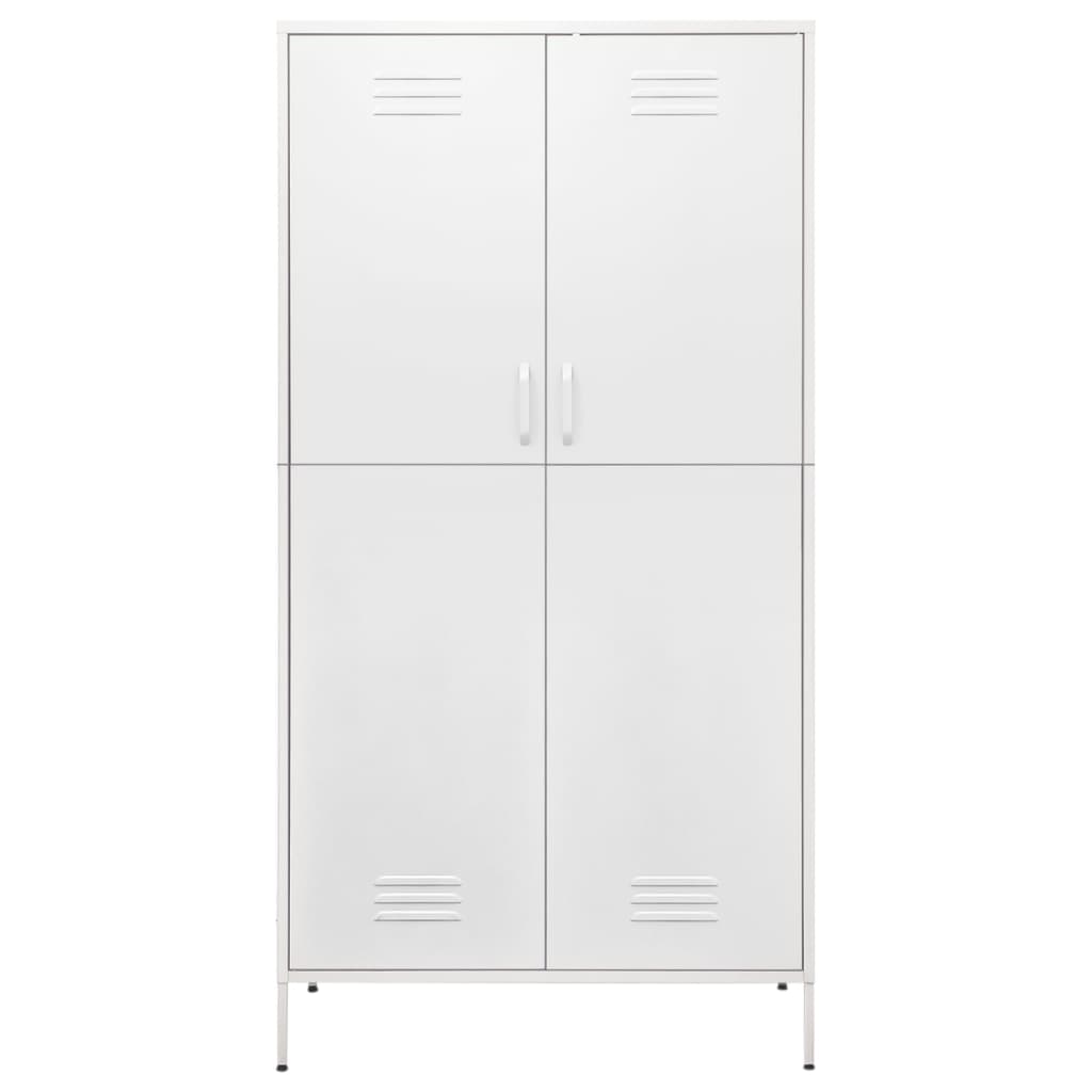klædeskab 90x50x180 cm stål hvid
