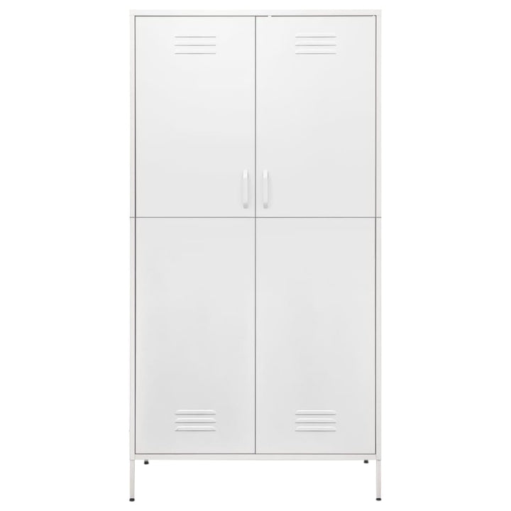 klædeskab 90x50x180 cm stål hvid