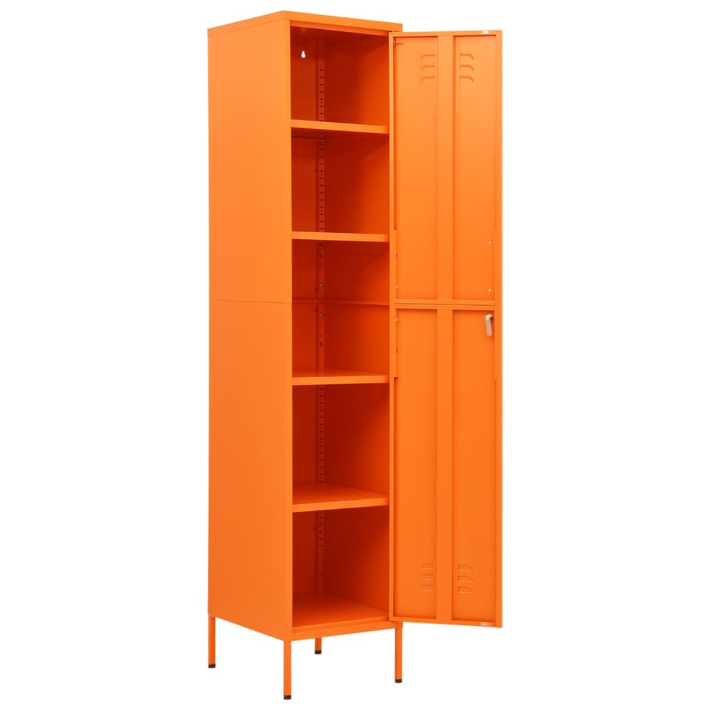skab 35x46x180 cm stål orange