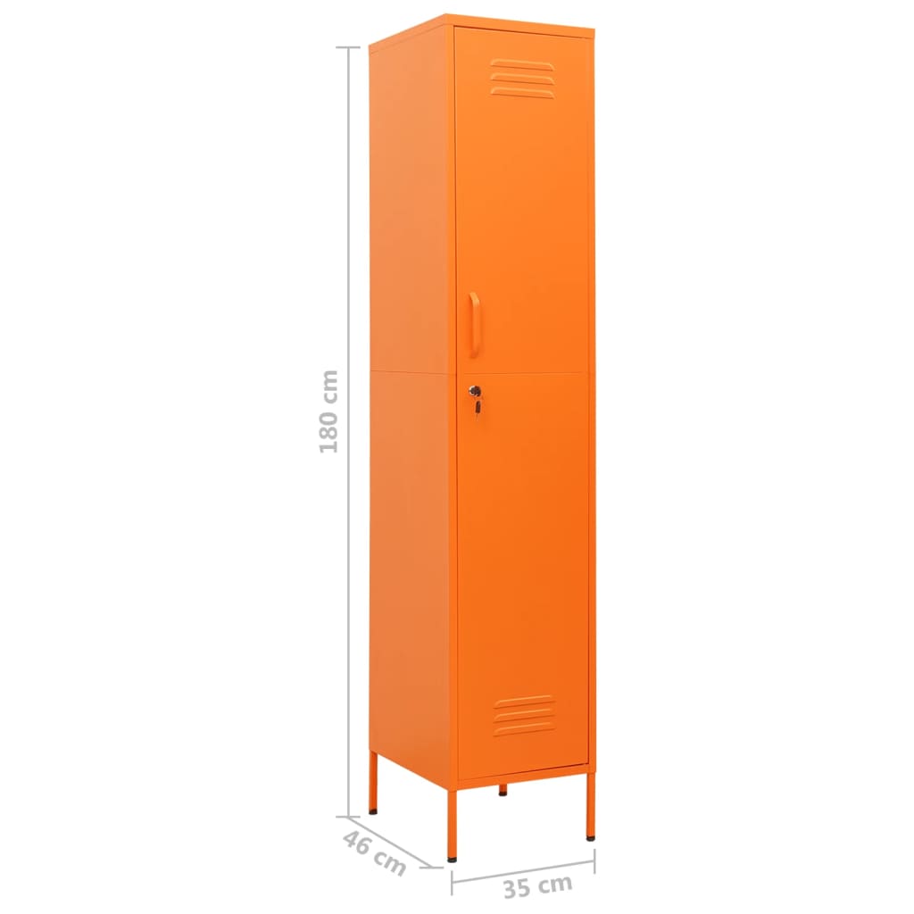 skab 35x46x180 cm stål orange