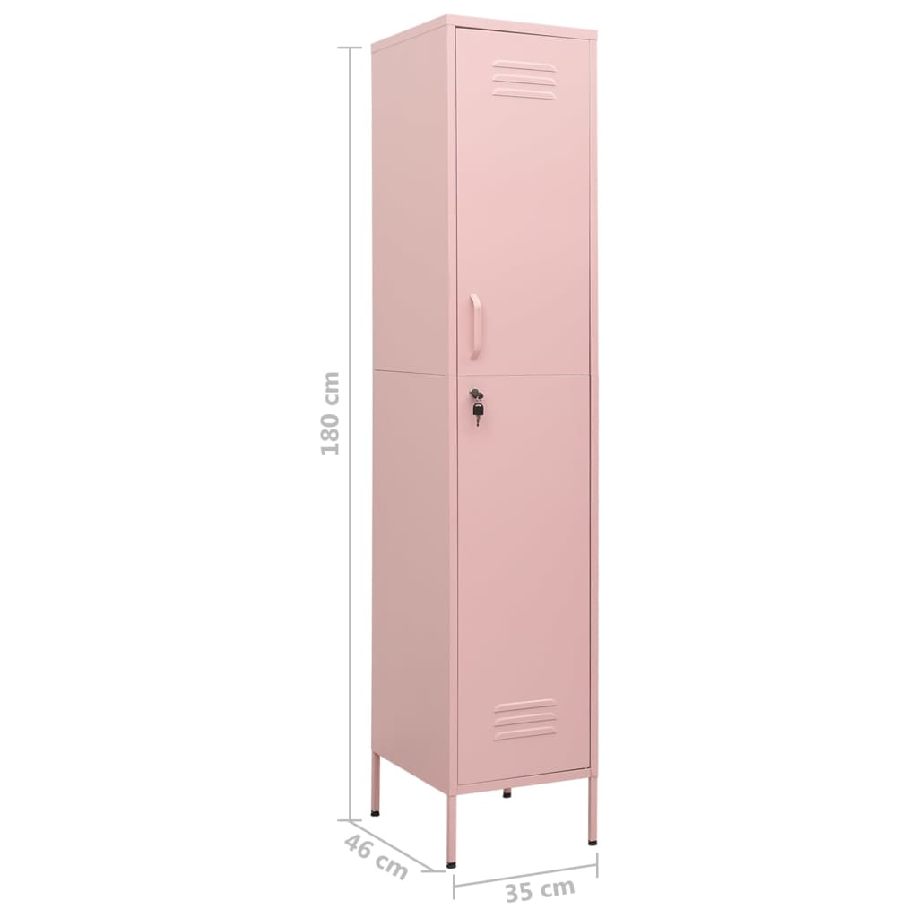 skab 35x46x180 cm stål pink