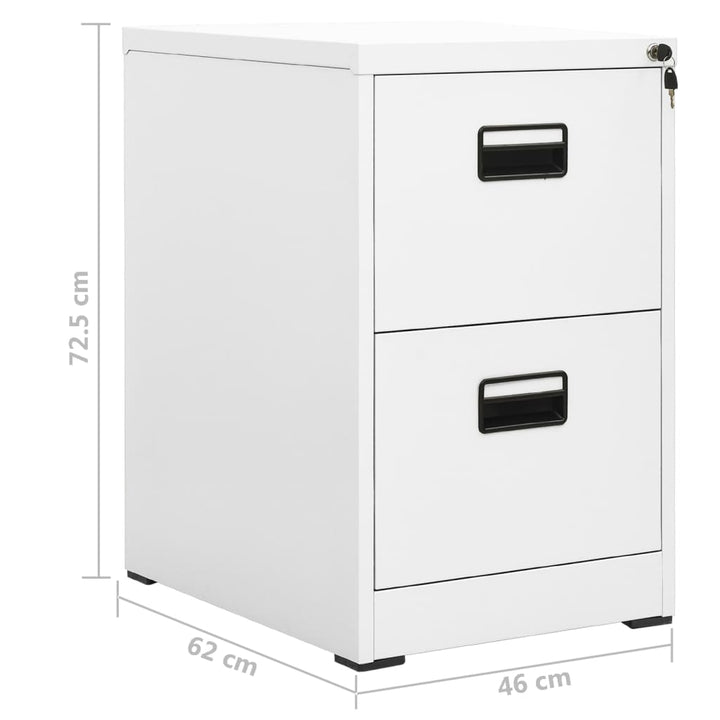 arkivskab 46x62x72,5 cm stål hvid