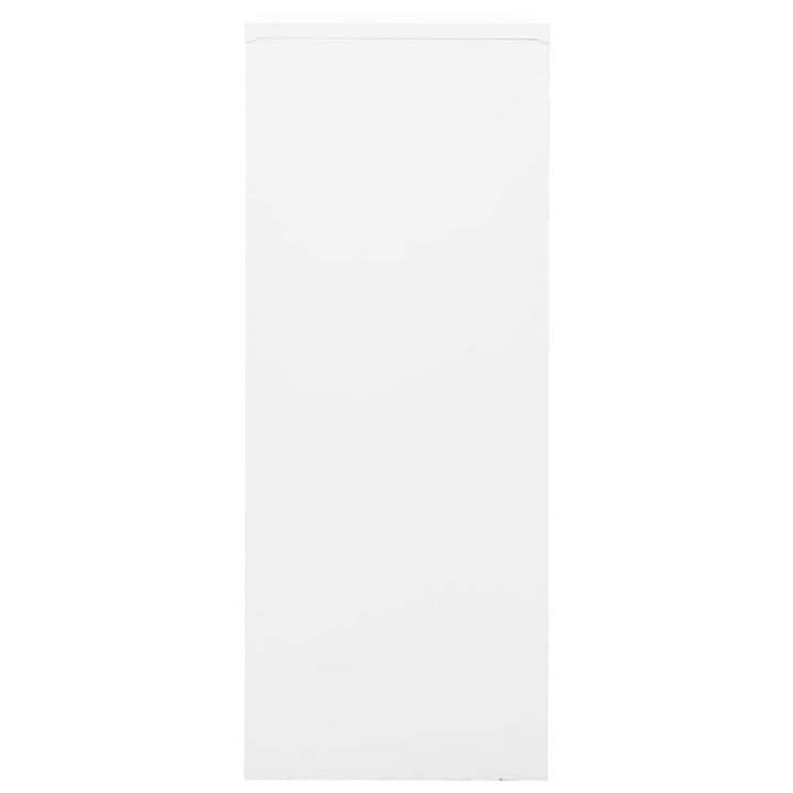 kontorskab 90x40x102 cm stål hvid