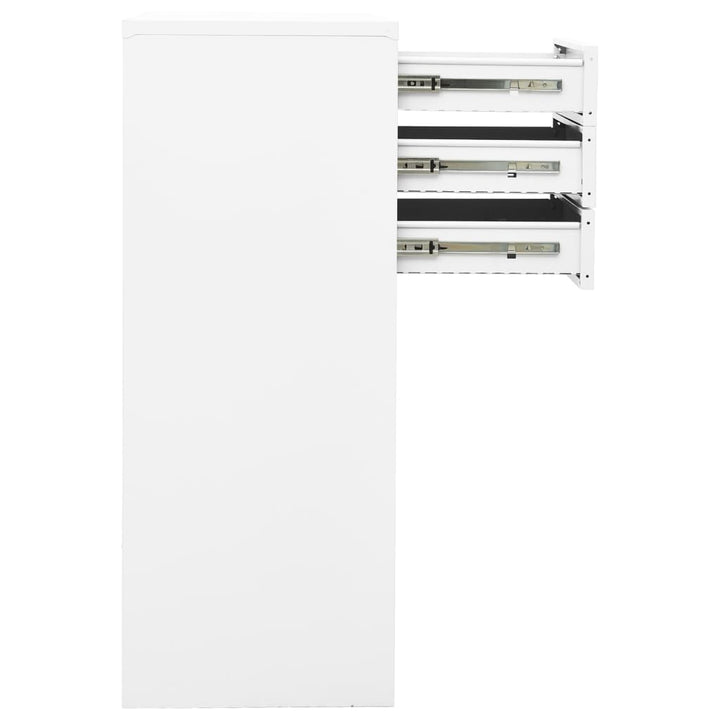 kontorskab 90x40x102 cm stål hvid