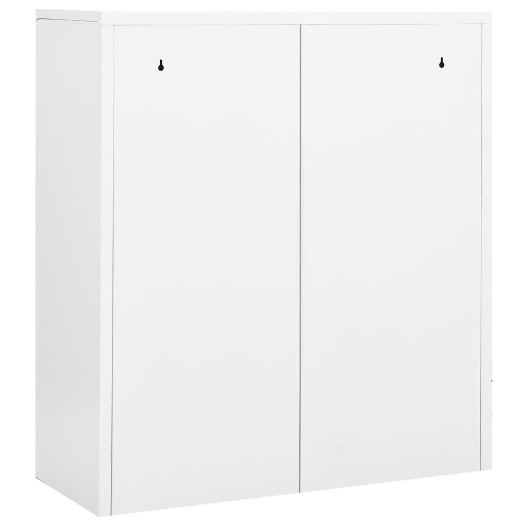 kontorskab 90x40x102 cm stål hvid