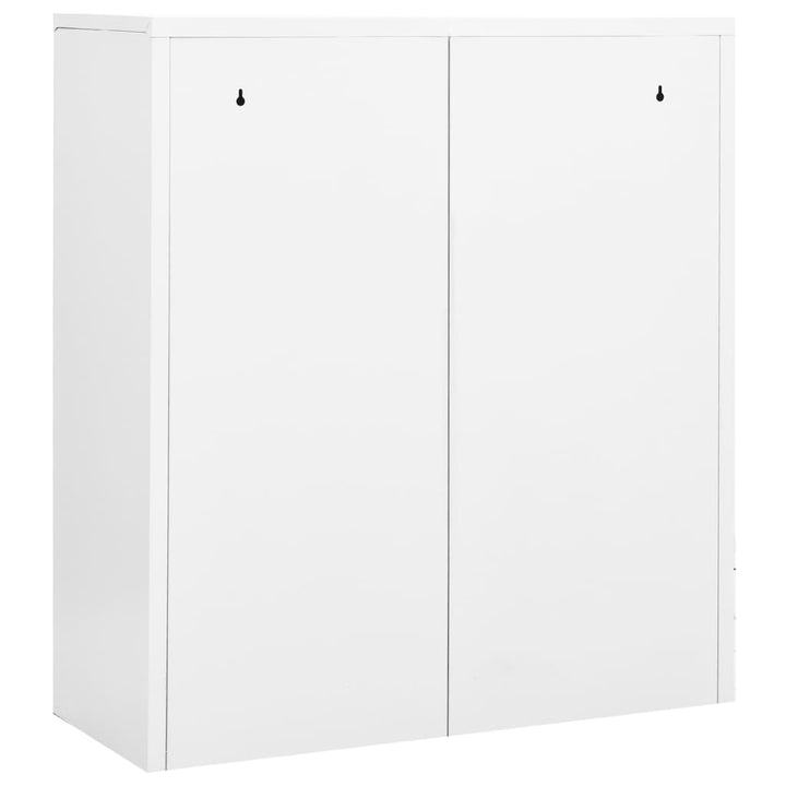 kontorskab 90x40x102 cm stål hvid