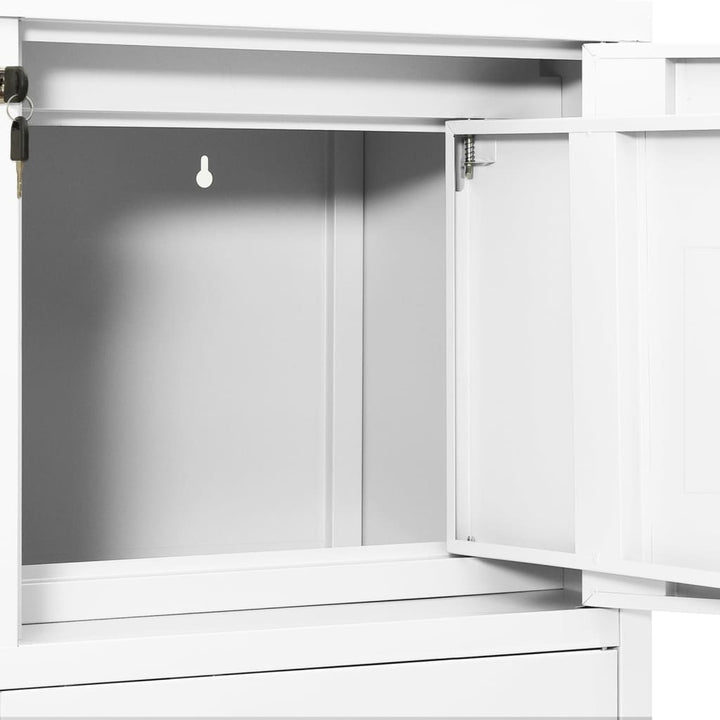 kontorskab 90x40x102 cm stål hvid