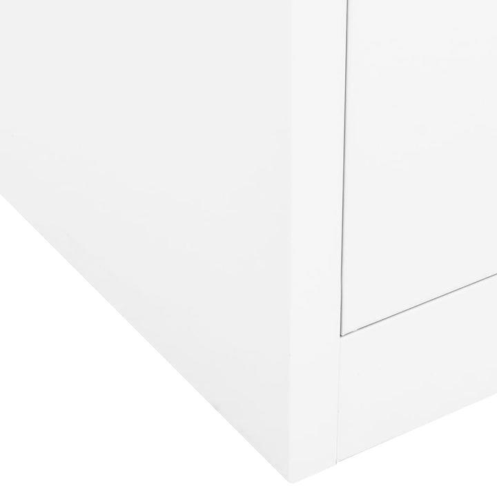 kontorskab 90x40x102 cm stål hvid