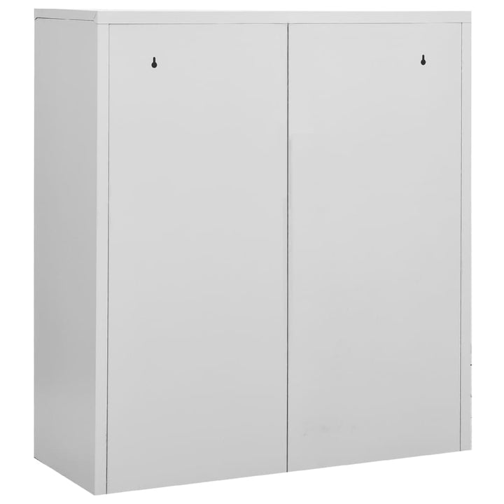 kontorskab 90x40x102 cm stål lysegrå